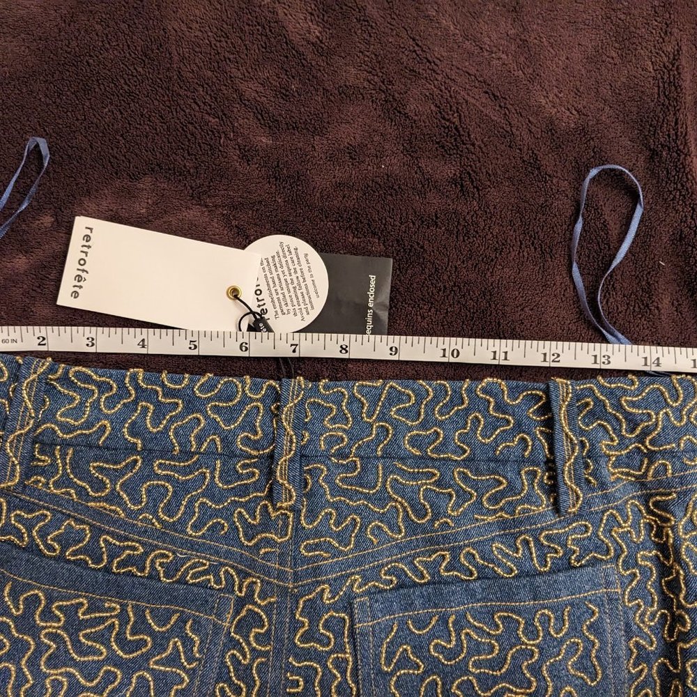 $200 OFF NWT Retrofête Mani Embellished Denim Skirt – Size Small - Picture 14 of 16